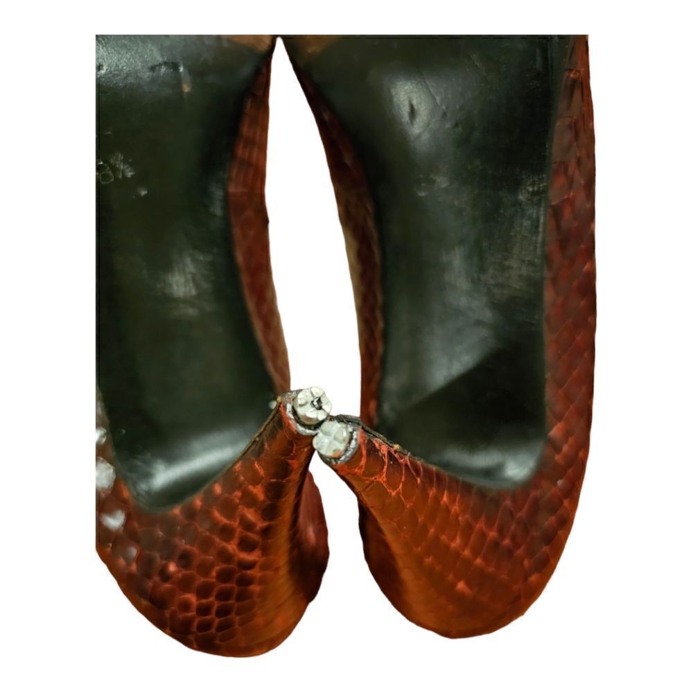 Stuart Weitzman For Mr. Seymour Deep Red Snakeski… - image 6